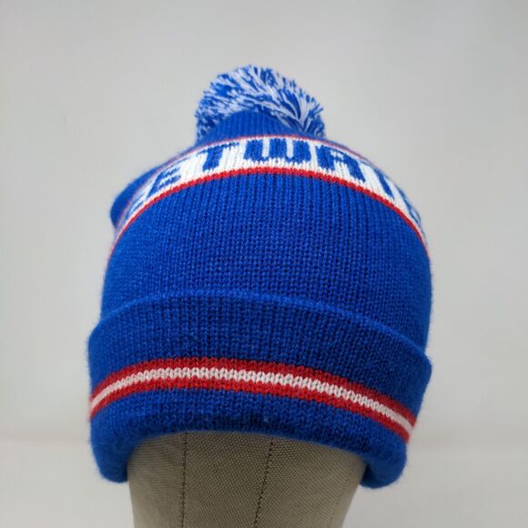 Cap America Men's Knit Beanie Hat Cap Blue Sweetwater Made in USA Pom Pom - Picture 2 of 13